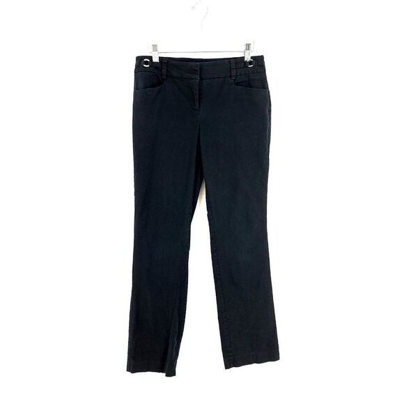 DAMAGED New York & Company 7th Ave Size 6 Average Pants Black Mid Rise 30/30 Cot - Picture 1 of 8